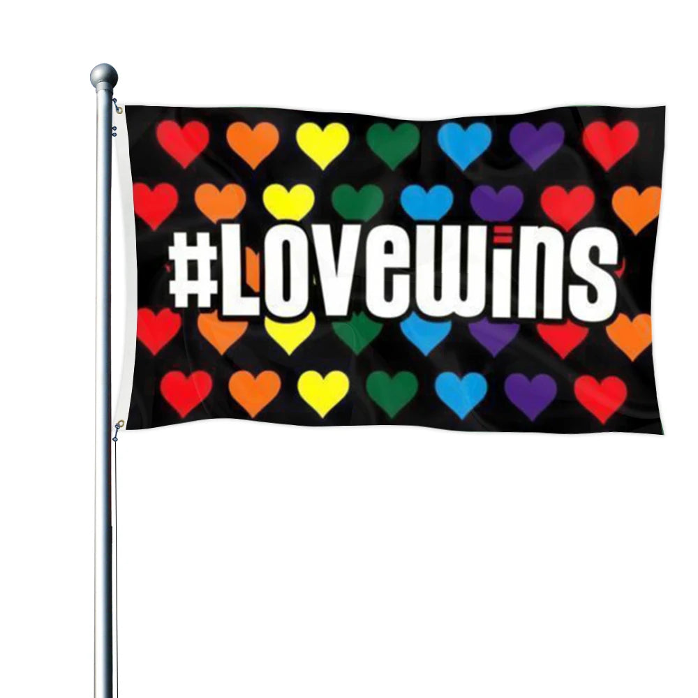 New Design 3x5ft Love Wins Flag for Yard Lawn Indoor Outdoor Decoration