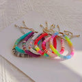 Bohemian Vacation Beach Colorful Soft Pottery Handmade Beads Bracelet for Women