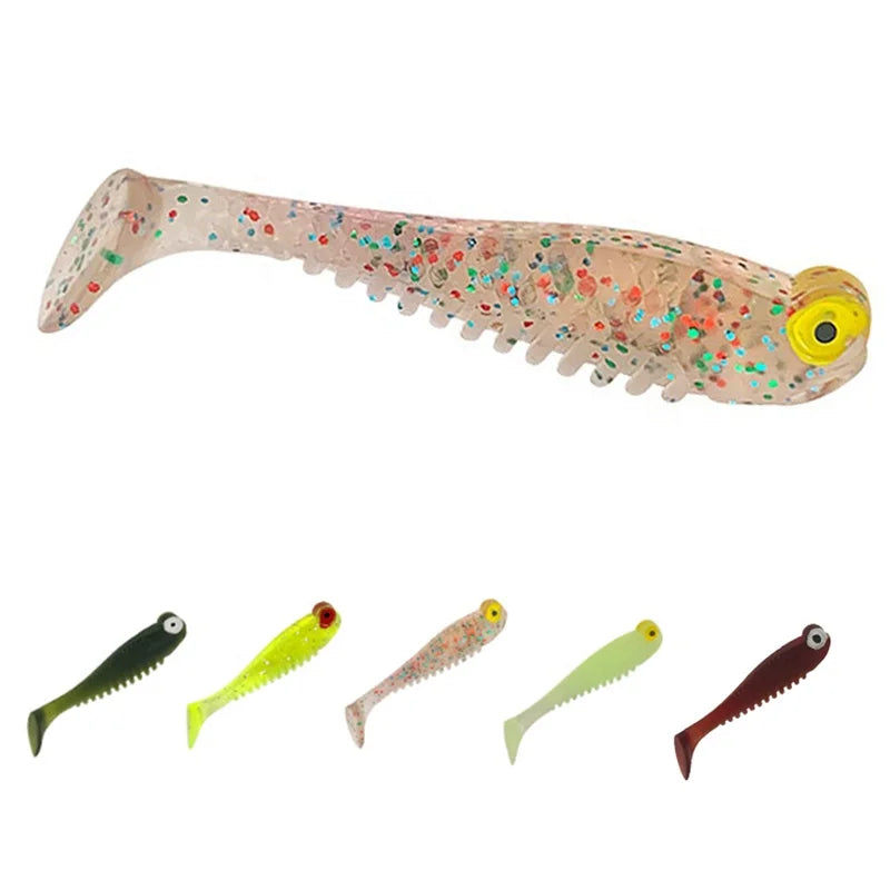 MISTER LURE Fishing Gear Soft Bait 5cm 1.2g Glow Bait Simulation T-tail Fish Bionic Soft Luer Bait