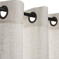 XinLan Wholesale Home Textile Ready Made Grommet Top Linen Texture Semi Sheer Window Curtains