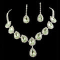 GT Bridal Cubic Zircon Necklace Rhinestones Pendant Earrings Set  for Women
