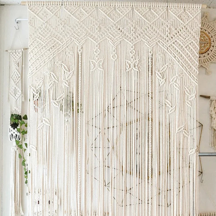 DaiRui Moroccan Home Decor Cotton Rope Macrame Large Backdrop Wedding Luxury Wall Boho Window Curtain