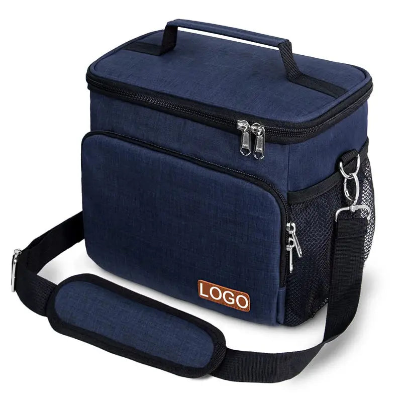Custom Logo Office Work Picnic Hiking Student Reusable Insulated Lunch Box Bag for Adult Men Women
