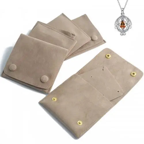 Jewelry Pouch Zip Lock Padlock Bag Velveteen Jewelry Packing 100x95mm