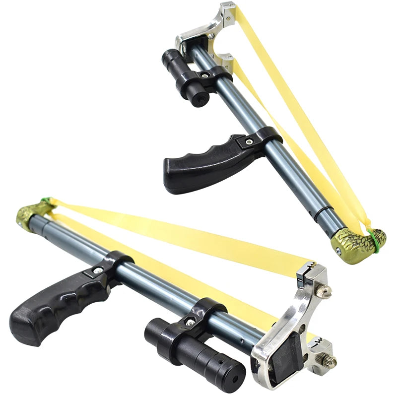 Upgraded Long Rod Telescopic Hunting Slingshot Shooting Laser Slingshot with Powerful Outdoor Rubber Band Hunting Accessories