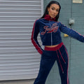 Winter Autumn Leisure Sports Letter Tops Coat Pants 2 Two Pieces Sets for Women Striped Stitching Comfortable Activewear Sets