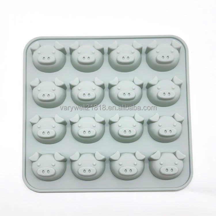-60-260â„ƒ Safety Chocolate Candy Treat Animal Food Grade Silicone Pig Face Pig Mold