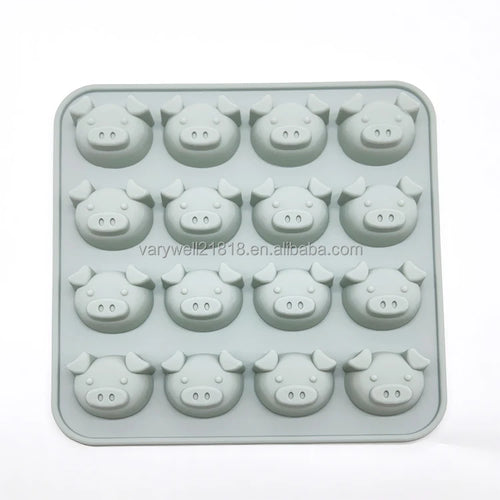 -60-260â„ƒ Safety Chocolate Candy Treat Animal Food Grade Silicone Pig Face Pig Mold