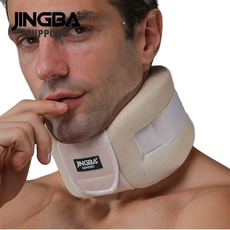 JINGBA  Manufacturer Wholesale Adjustable Soft Neck Relief  Neck Pain Wraps Aligns Stabilizes Vertebrae Neck Support Brace