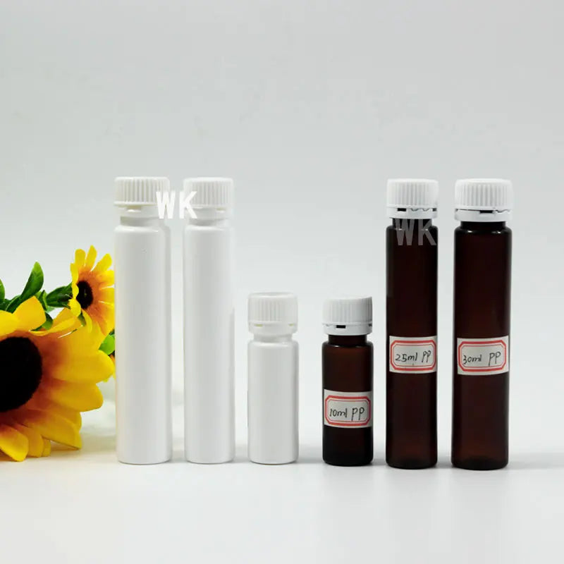 Food Grade 25ml 30ml Slim Syrup PP Plastic Bottle Smooth Amber Medicine Oral Liquid Bottle With Tamper Proof Cap