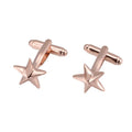 Wholesale Rose Gold Star Shape Novelty Cufflink Custom Mens Suit Shirt Fashion Accessory Wedding Tuxedo Trendy Jewelry Gift Set