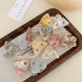 Triangle Mini Size Cheese Shape Acetate Girls Hair Claw Clips Exquisite Fresh Color Cute Hair Clips Hollow Circle Acetate Clips