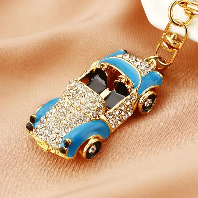 Convertible Car Key Chain Female Cute Diamond Bag Pendant Metal Key Chain Ring Creative Gift Wholesale
