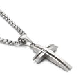 Kalen Unisex Minimalist Curved Stainless Steel Christian Cross Pendants