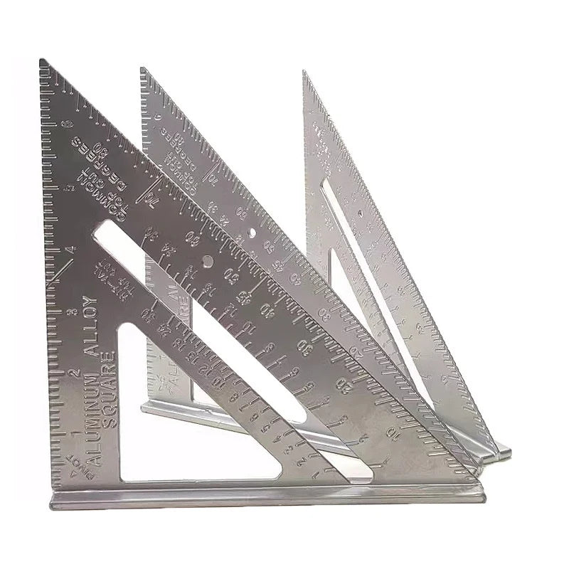 Yunbei 7-Inch Imperial Triangle Ruler 90 Degree Thickened Right Angle Ruler for Woodworking Aluminum Alloy DIY Grade