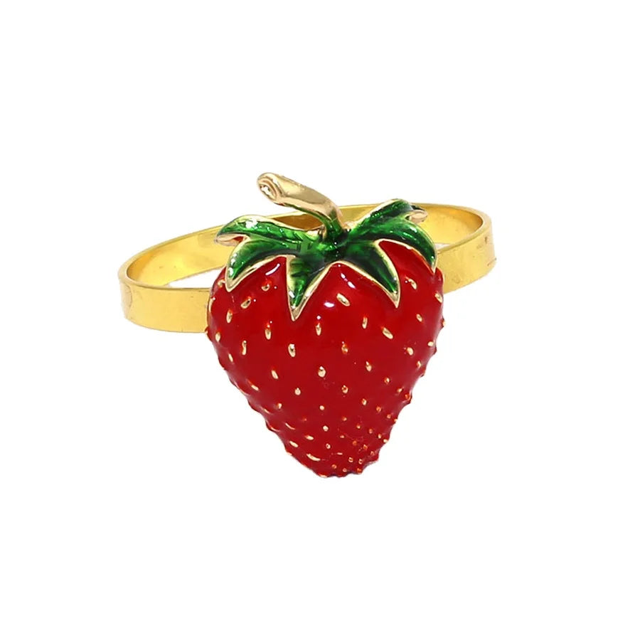 Fruit Strawberry Napkin Rings Napkin Buckles Hotel Table Napkin Holder Wedding Christmas Party Decorate