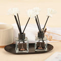 Home Fragrance Glass Transparent Bottle Fireless Aroma Diffusers Fragrance Aromatherapy  Sets With Flower Sticks