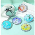 Round Liquid Mirror Compact Bling Pocket Mirror Plastic Private Label Compact Quicksand Mirror