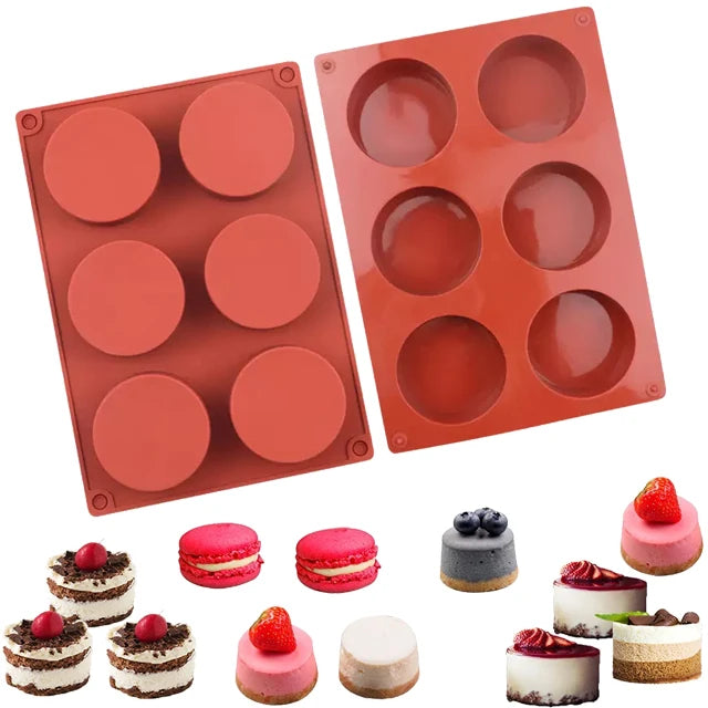 Cheap Price Handmade 6 Cavity Round Cylinder Soap Mold for Cupcake Handmade Soap Muffin Cake Cheesecake