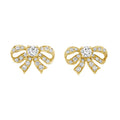 Nagosa 925 Sterling Silver Jewelry Wholesale Custom 14k Gold Plated  Cubic Zircon Stud Earrings Bow Earrings