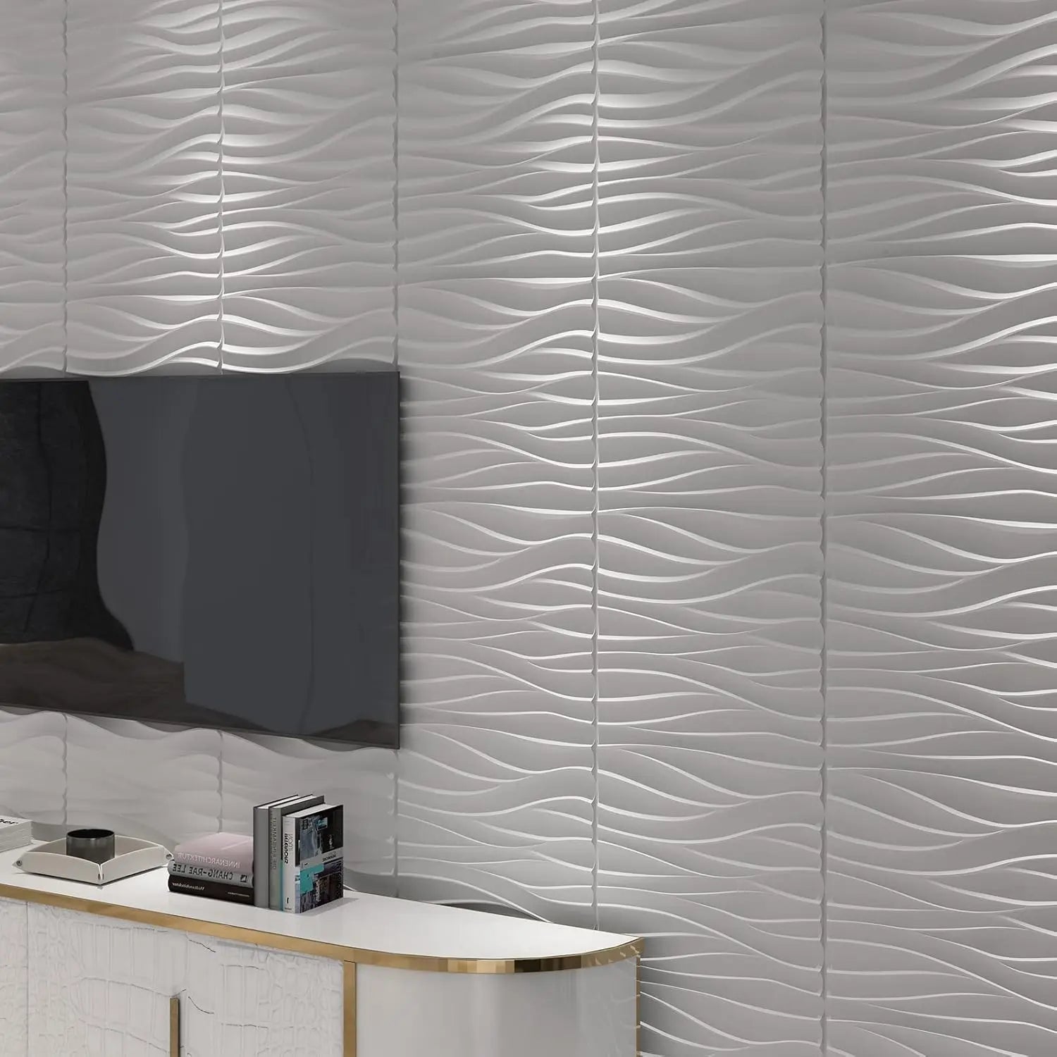 ZJ Eco-Friendly Modern White PVC 3D Wall Panel Tiles 50*50cm Moisture-Proof Soundproof Indoor/Outdoor Wall Decoration for Hotels
