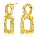 WT-JFE90 Retro Style Twisted Fried Dough Twists Doughnut 18k Gold Plated Copper Plating TRENDY Earring Findings