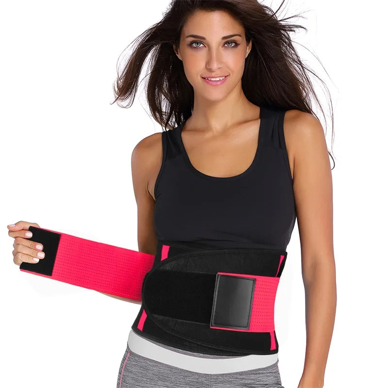 Adjustable Neoprene Waist Protection Wrap Band Back Lumbar Support Brace  Women Stomach Sweat Waist Trainer Trimmer Belt
