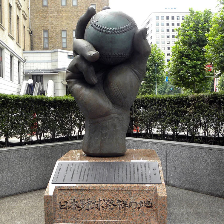 High Quality Modern Outdoor Garden Bronze Baseball Statue Sculpture Polished Surface Customizable Casting Metal Art Collectible