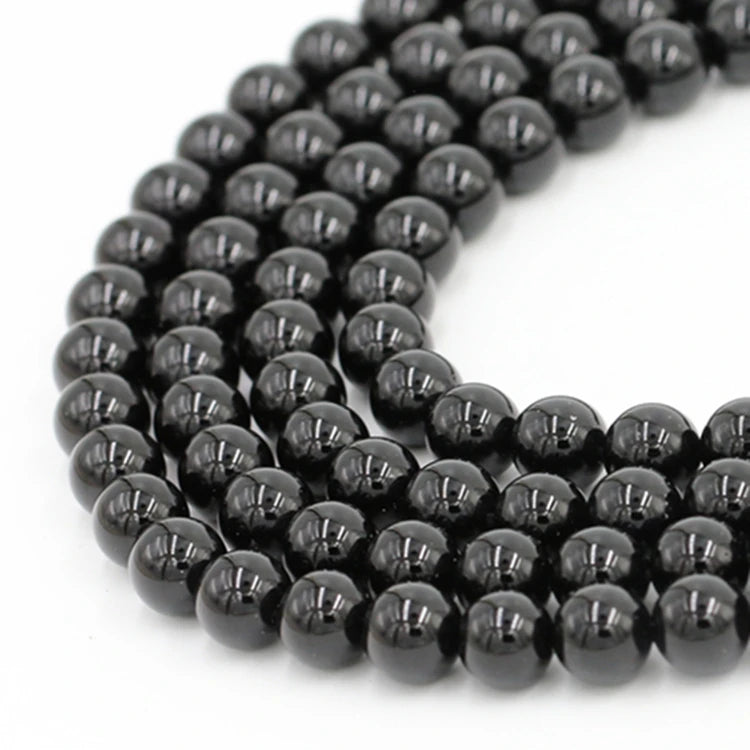 Wholesale DIY Fashion Jewelry New Arrival Black Onyx Stone Loose Beads 8mm Natural Agate Beads for Jewelry Strand 6mm 10mm