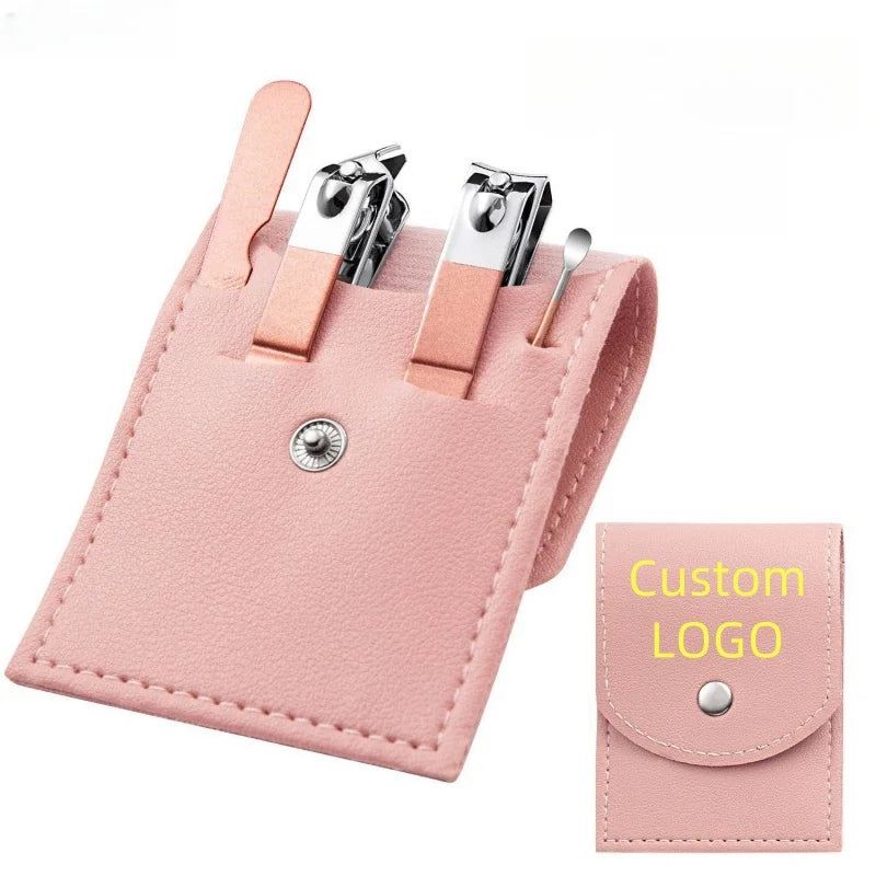Custom High-quality 4PCS Stainless Steel Manicure Set Mini Portable Nail Clippers Set Household Essentials Nail Trimmer