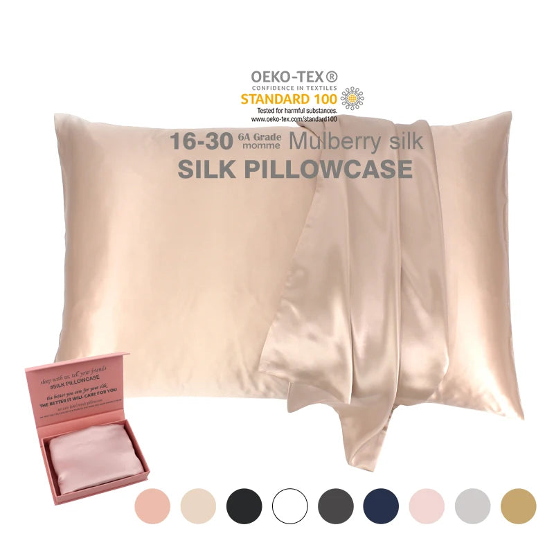 Christmas Low MOQ Factory Price Luxury Smooth Shinny Silk Pillow Case High Quality 100pure Real Silk Pillowcase Natural Mulberry