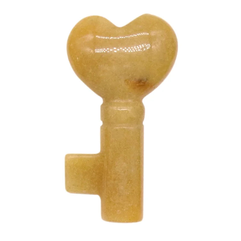 HZ Gems Latest Design Jewelry Key Shape Accessories Large Pendant Multi Stones Yellow Jade Crystal Charm for Diy Necklace