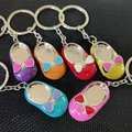 Hot Sale Custom 3D Colorful Shoes Keyring Soft Enamel Animal Shape Glitter Epoxy Cartoon Metal Key Tag for Kids Fashion Style