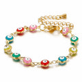 Stainless Steel 18K Gold Plated Jewelry Charm Turkish Evil Eyes Beaded Choker Necklace Bracelet Set Women Jewelry