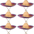 Wholesale Spanish Mexican Natural Straw Hats Sombrero Party Woven Straw Mexican Hat for Women Men