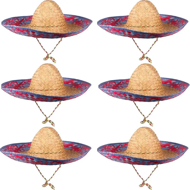 Wholesale Spanish Mexican Natural Straw Hats Sombrero Party Woven Straw Mexican Hat for Women Men