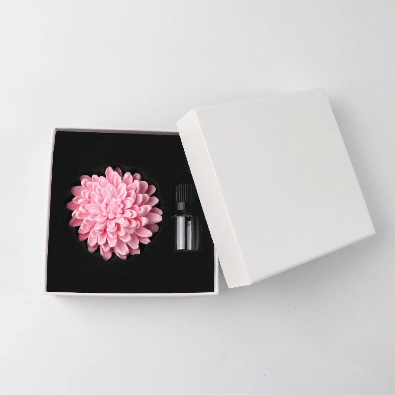 Wholesale Stocked Home Decoration Scented Ceramic Aroma Plaster Air Freshener Porcelain Flower Fragrance Essential Oil Diffuser