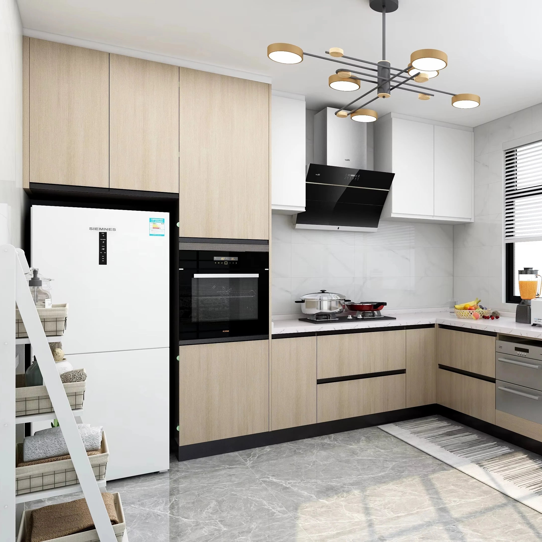 BALOM Melamine Kitchen Cabinet Luxury Custom Modern Kitchen Cabinets