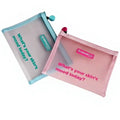 Custom Printed Logo Zipper Mesh Toiletry Pouch Eco Friendly Clear Mesh Travel Toiletry Bag Cosmetic Storage Zipper Mesh Bag