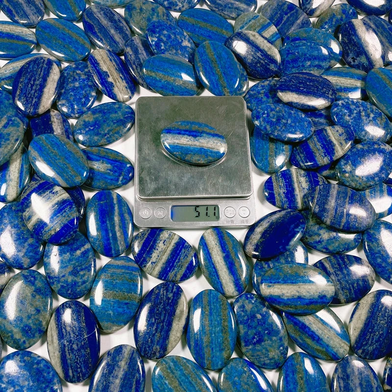 Hongzhuo New Arrivals Crystals Healing Stones Natural Lapis Lazuli Polished Oval Shape Crystal Palm Stones