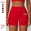 Customizable Seamless Knitted Tight Yoga Shorts Women V-Waist Outdoor Running Quick-Drying Fitness Pants High Waist Sport Shorts