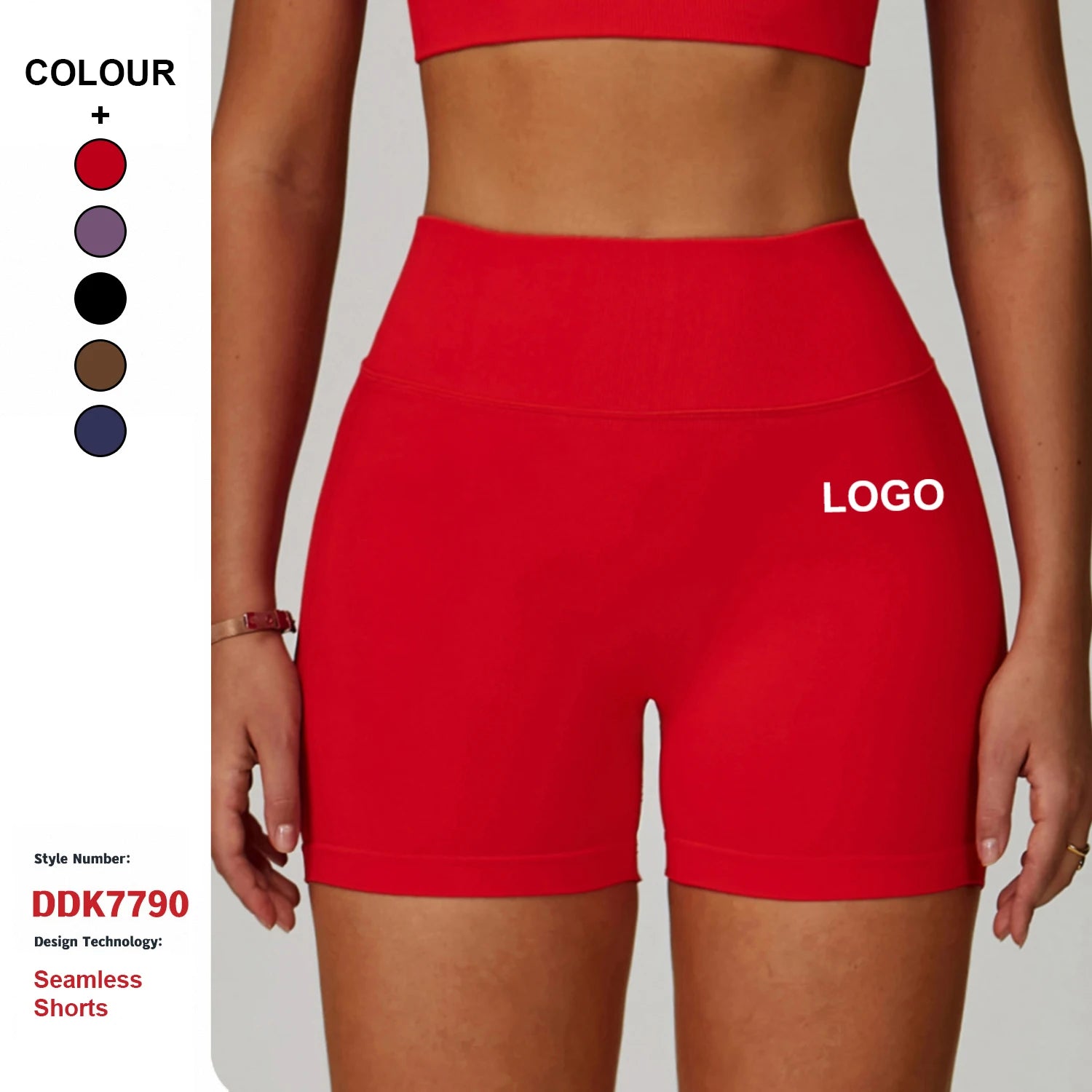 Customizable Seamless Knitted Tight Yoga Shorts Women V-Waist Outdoor Running Quick-Drying Fitness Pants High Waist Sport Shorts