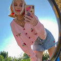 Autumn Sell Like Hot Cakes Ladies' Short Knit Cardigan Girls' Cute Sweater