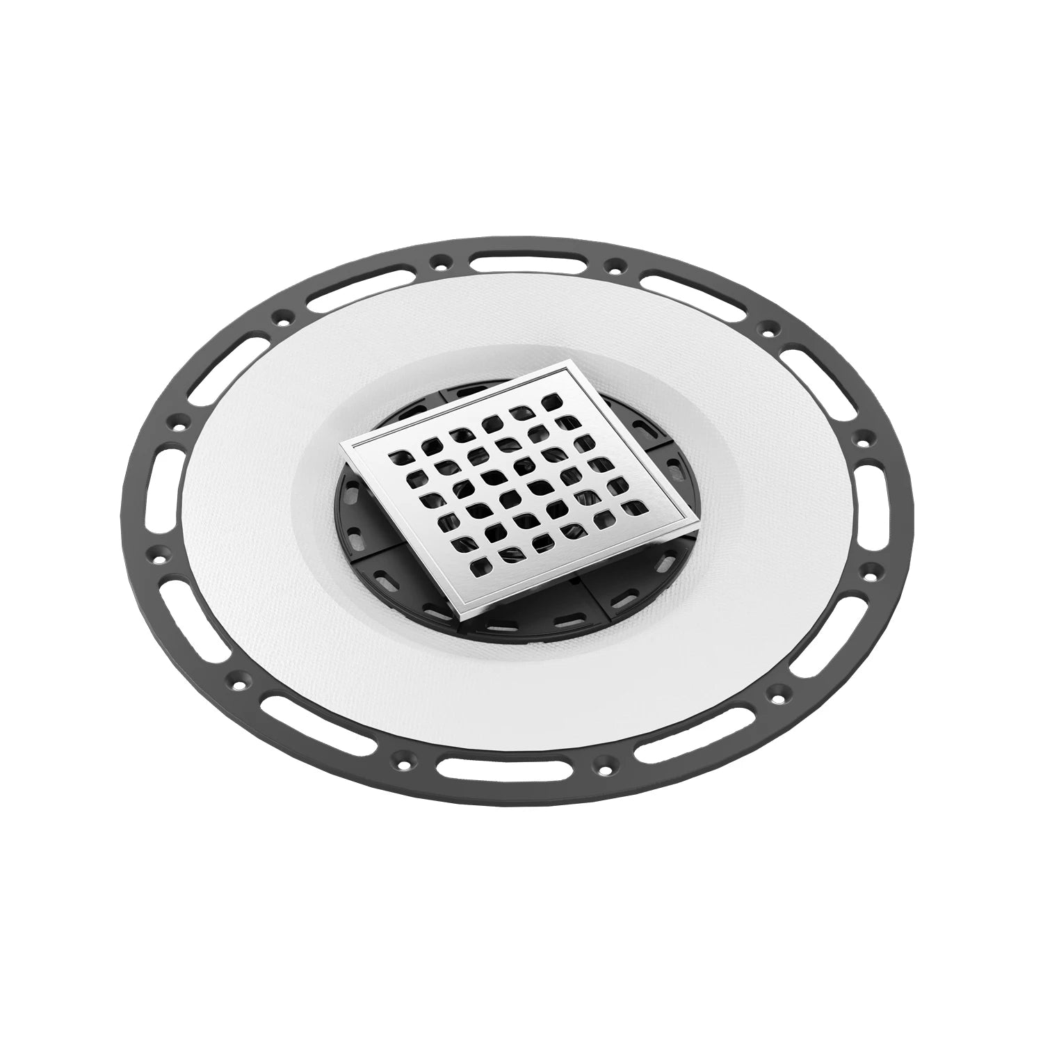 Dropshipping US Warehouse 4x4 Inch Square Stainless Steel Floor Drain with Flange