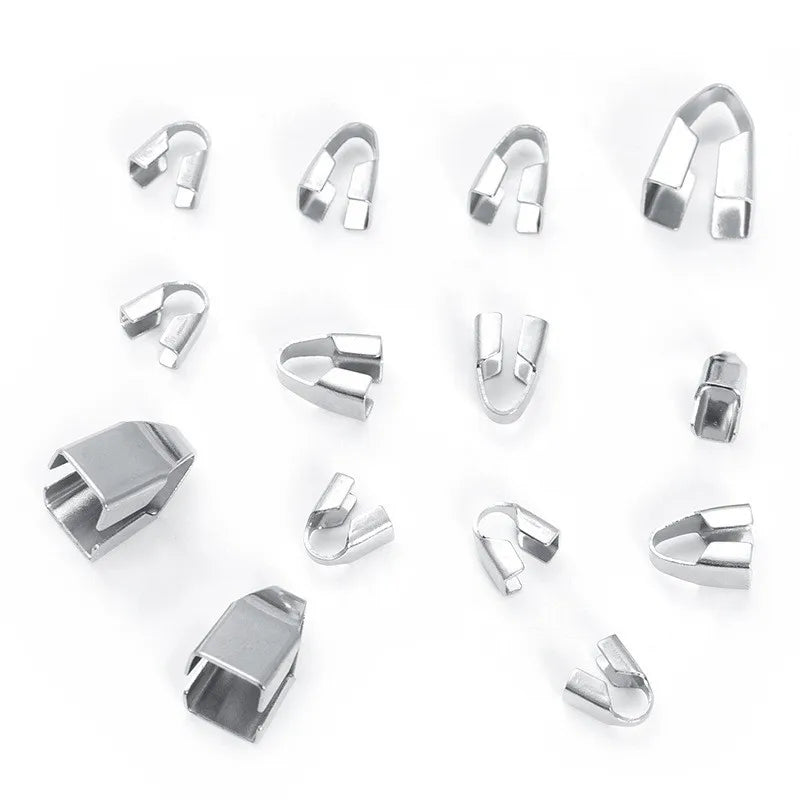 Cuban Necklace 18k Clasp Factory Outlet Wholesale Fashion Stainless Steel V Shaped End Clasps Accessories Chain Terminator
