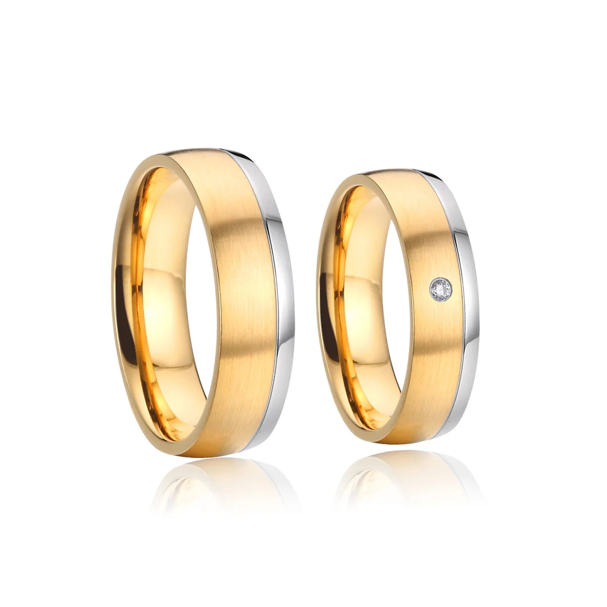 Custom 18k Gold Plated Couple Wedding Rings Set Ehering Anel Bague Anillos Ringar Snubni Prsteny Trouwringen Anelli Jegygyuru