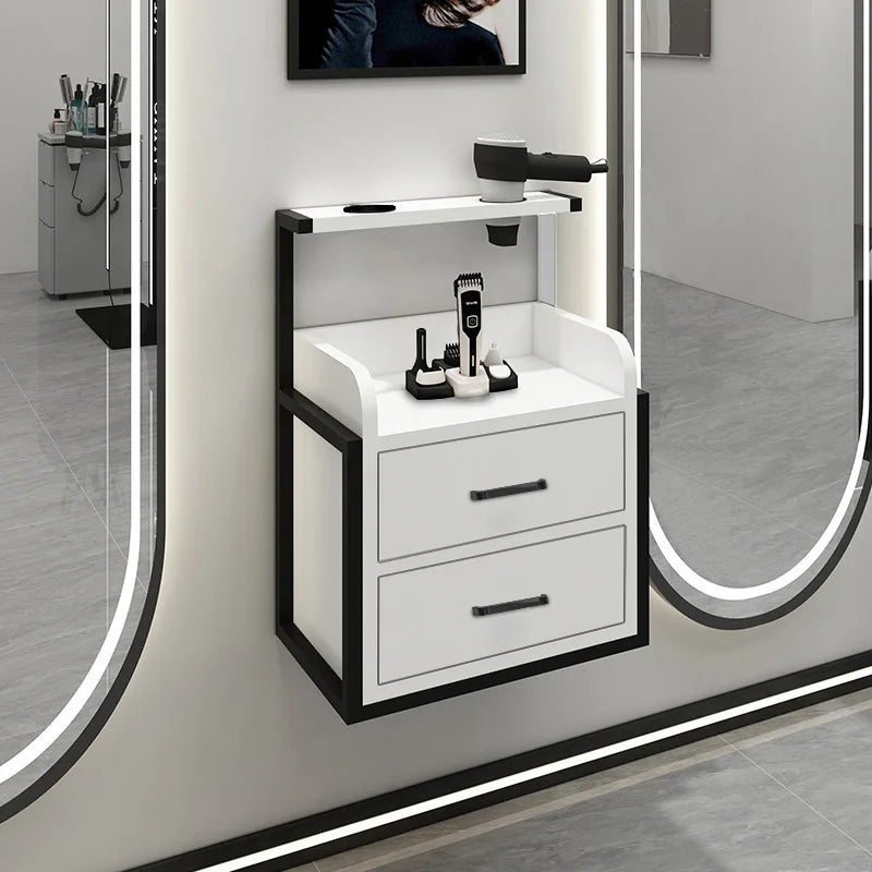 Beauty Hairdresser Gold Wall-Mounted Tool Storage Cabinet for Barber Shops Salon Furniture Hair Salon Stations Equipment