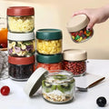Minimalist 300ml 500ml Kitchen Food Grade Clear Glass Storage Jar Container with Plastic Lid for Teas Grain Nut Spice Candy