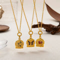 Custom logo Waterproof 14k 18k Gold PVD Plated 316l Stainless Steel Fine Jewelry Charm Openable Necklace for Women