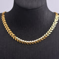 MECYLIFE 18K Gold Choker Necklace Women Stainless Steel Women Fashion Necklace Tree Leaf Shaped Necklace Jewelry